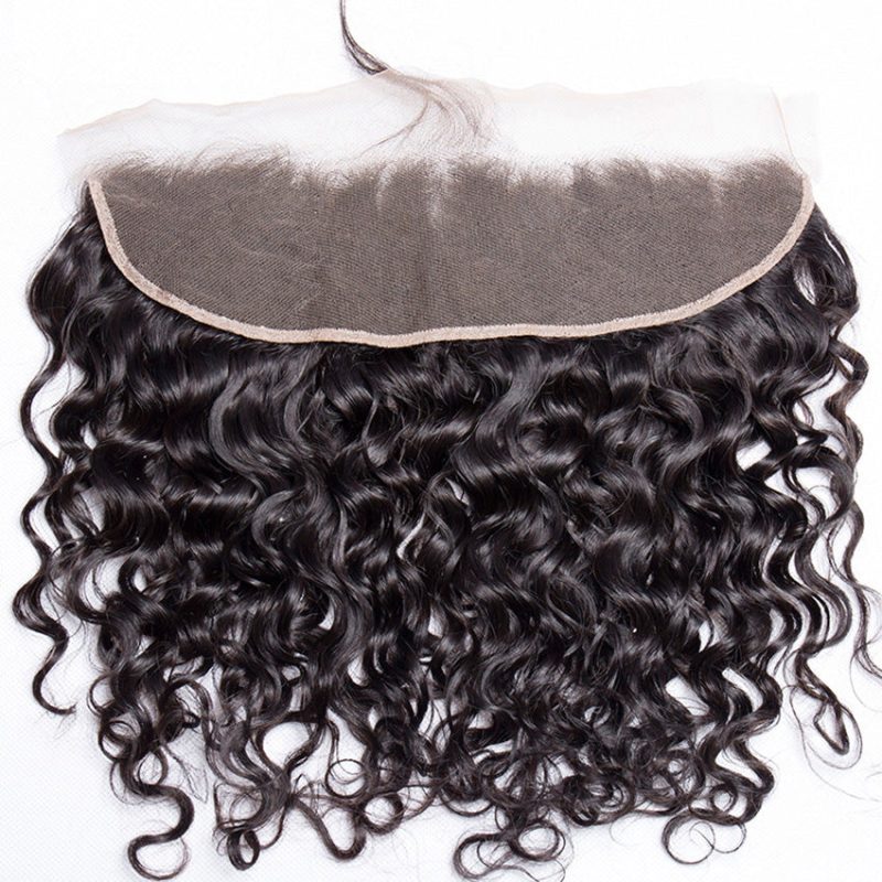 13x4 Water Wave Lace Frontal Closure Deep Wave Human Hair Curly Front Closure 22inch 150 Density 2