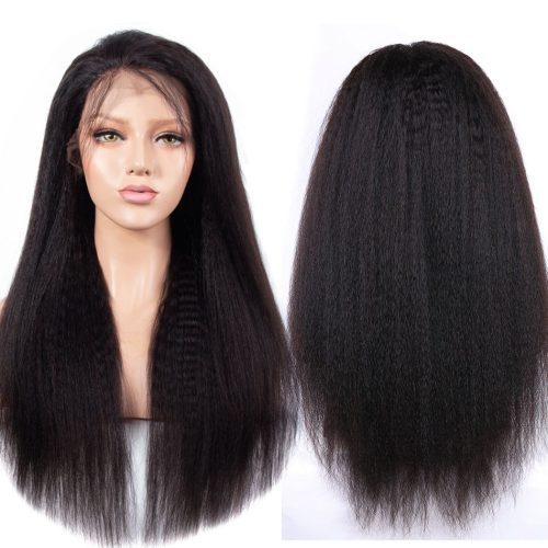 13x6GluelessLaceFrontWigKinkyStraightVirginHumanHairWigs180 DensityForWomenPrePluckedWithBabyHair AmandaHair 2