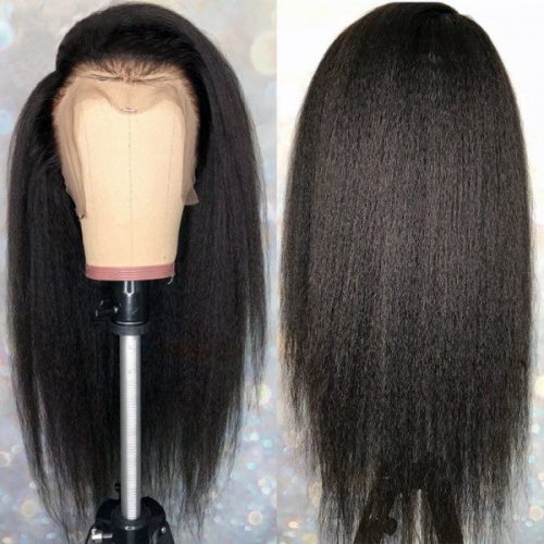 13x6GluelessLaceFrontWigKinkyStraightVirginHumanHairWigs180 DensityForWomenPrePluckedWithBabyHair AmandaHair 6