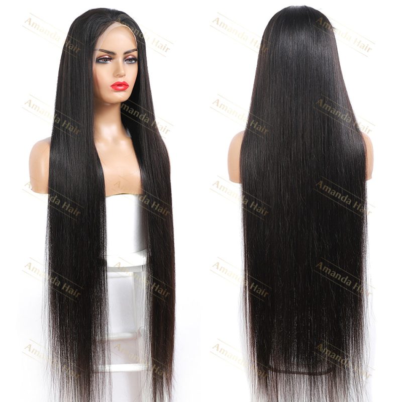 40 super long straight human hair deep parting lace front wig unprocessed raw virgin hair cut from 1 donor 4