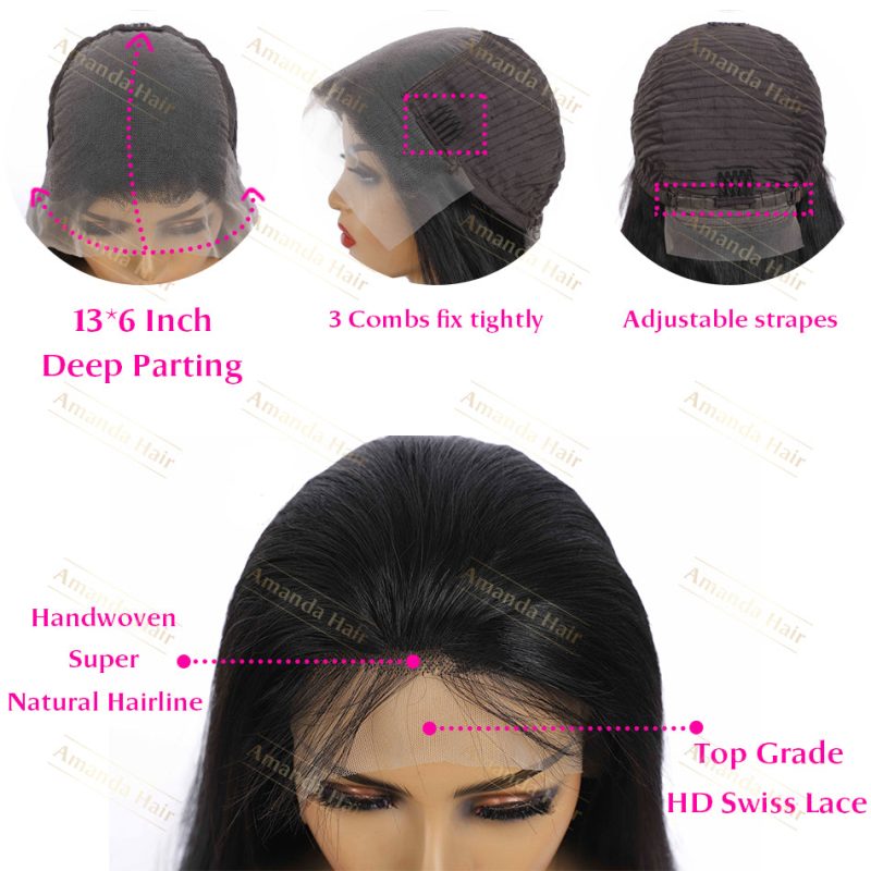 40 super long straight human hair deep parting lace front wig unprocessed raw virgin hair cut from 1 donor 6