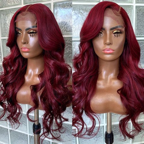 99J Straight Lace Closure Human Hair Wigs 