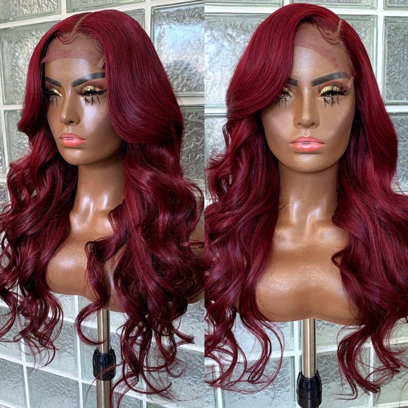 99J Straight Lace Closure Human Hair Wigs