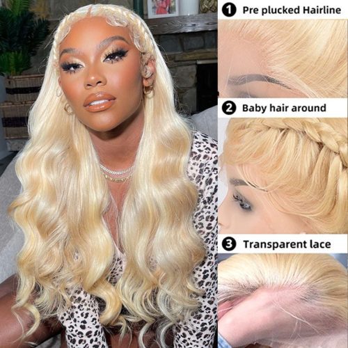 613 body wave lace frontal wig transparent lace wig122904