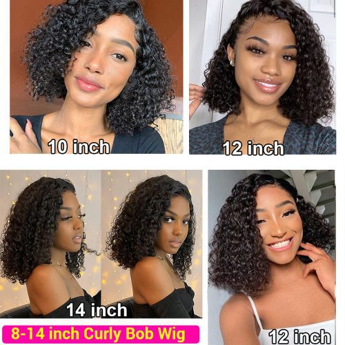 Amanda Short Bob Wig Kinky Curly Lace Front Human Hair Wigs 13x4 Brazilian Bob Lace Front ee50e93e e90b 45f4 afa9 f05fbd93779f