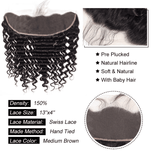 AmandaDeepWaveWeaveFrontalLaceClosureHumanHairExtensions134LaceFront100 RemiHumanHair 2