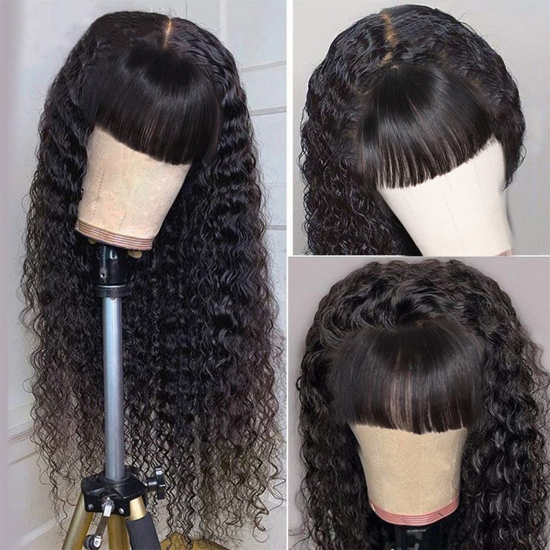 AmandaHumanHairWigsCurlyHumanHairWigsBrazilianHairWigsForWomenShortBobWigAmandaWigWithBangsHumanHair