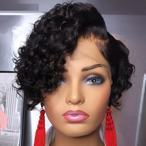 AmandaPixieCutLaceFrontHumanHairWigsForBlackWomenHumanHairPrePluckedLacePartFrontalWig 1