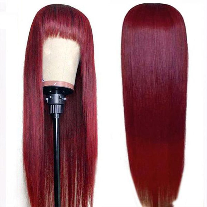 AmandaStraightHumanHairWigsWithBangsFullMachineMadeWigsNaturalColorWigBrazilianRemyHair99JWig8