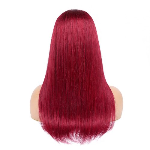 AmandaStraightHumanHairWigsWithBangsFullMachineMadeWigsNaturalColorWigBrazilianRemyHair99JWig 1