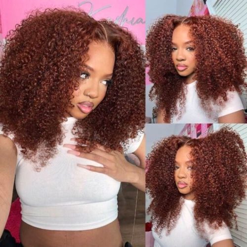 AuburnBrownGluelessLaceFrontalKinkyCurlyWigHumanHair AmandaHair2