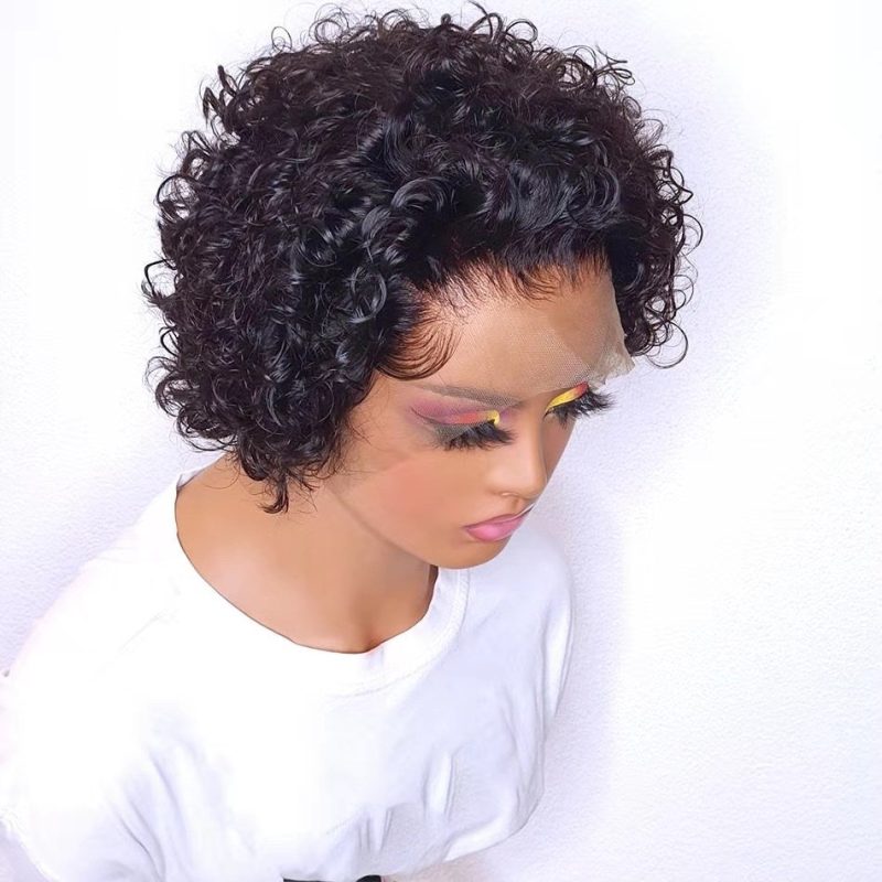 Brazilian Kinky Curly Short Bob 4x4 Closure Wig Human Hair Lace Frontal Wavy Curly Bob Wigs2 jpg