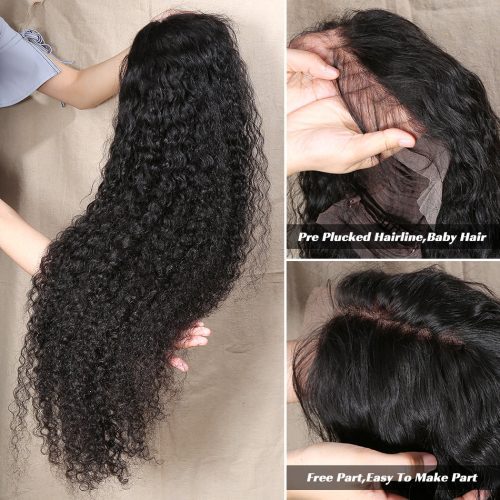 HD Transparent Lace Wigs Deep Wave Lace Front Wig Pre Plucked 4x4 Closure Wig Deep Part