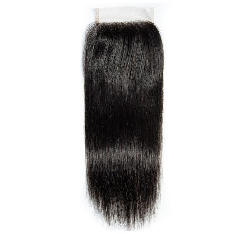 Hair Master 100 Brazilian Human Hair Straight 8 20 Inch 4x4 Lace Closure 1B Middle Free