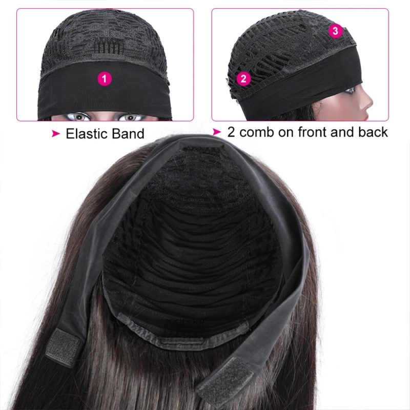 HeadbandWigsPeruvianWigShortCurlyHumanHairWigsBlackWig150 RemyFullMachineHeadbandWigHumanHair