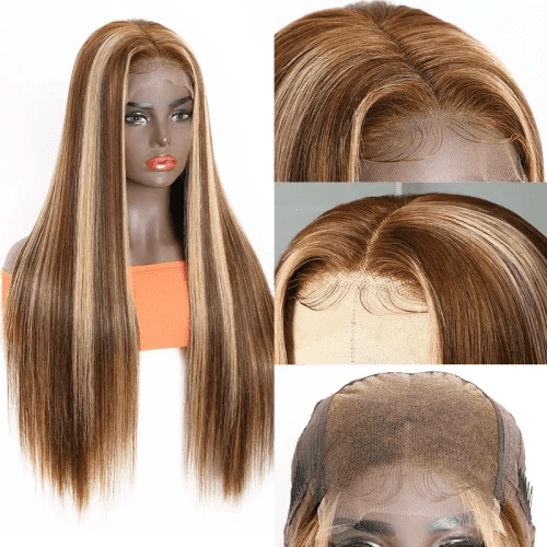 HoneyBlondeOmbreHairP427StraightHD44LaceClosureHumanHairWigs AmandaHair3