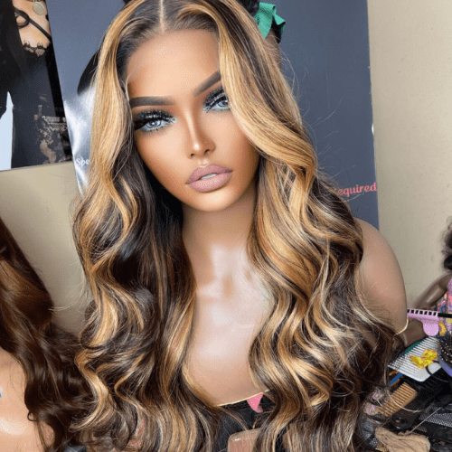 HumanHairMoneyPieceHighlightBlondeBodyWaveLaceFrontColorWigsHighlight1B2713x4HDLacefrontalHumanHairWig AmandaHair2