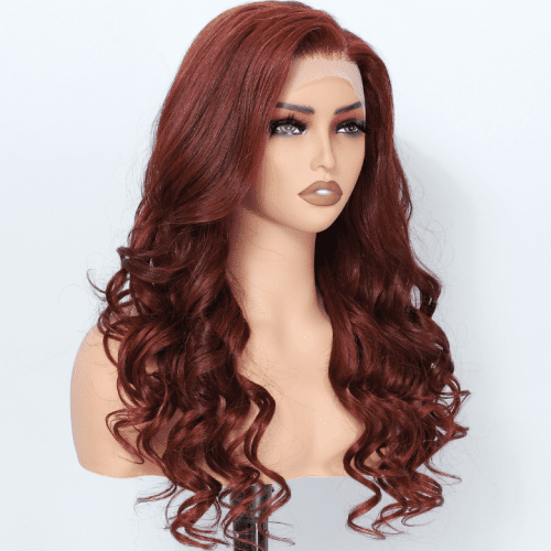 HumanHairReddishBrownLooseWave13x47x5HDLaceFrontWigAmandaHair