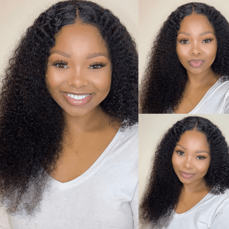 Kinky Curly Human Hair Wigs Curly Lace Closure Wig Short Curly Bob Wig 4x4 Brazilian Remy113003