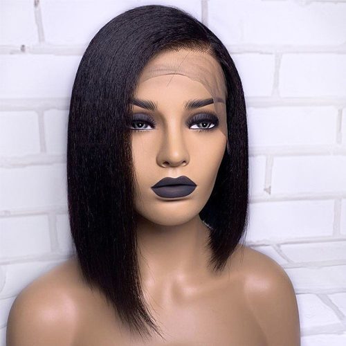 Kinky Straight Short Bob 13x4 Lace Front Human Hair Wigs For Women 150 Remy Brazilian Plucked2