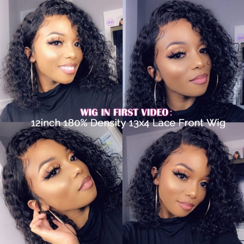 Pixie Cut Bob Lace Front Wigs 150 180 250 Lace Front Human Hair Wigs Curly Human 1