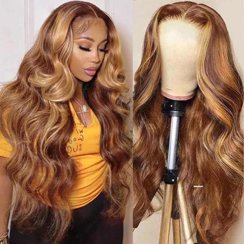 PreCutLaceGluelessHDLaceWig6x4HighlightP427ColorDomeCapWigs AmandaHair