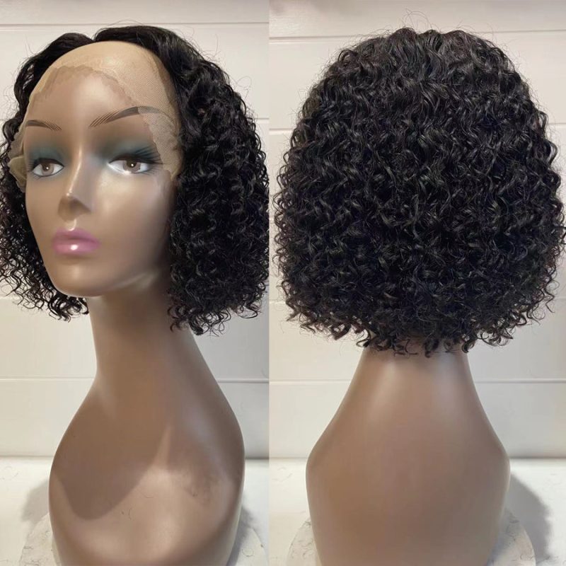 ShortKinkyCurlyWigsHumanHairTPartLaceFrontWigPrePluckedNaturalHairLiner AmandaHair