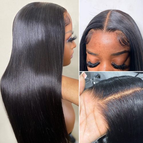 Straight Lace Front Human Hair Wigs for Women 30 40 Inch Brazilian Natural Hd Glueless Full