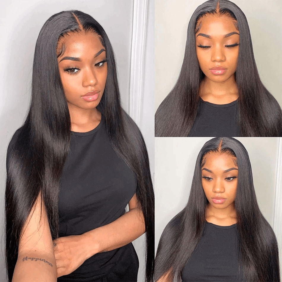 StraightHair4x4LaceClosureWigPrePluckedVirginHairClosureWigs 2 1