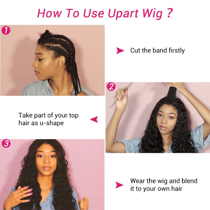 U Part Wigs Brazilian Body Wave Wig Full Machine Made U Shaped Wig 150 Density Remy4