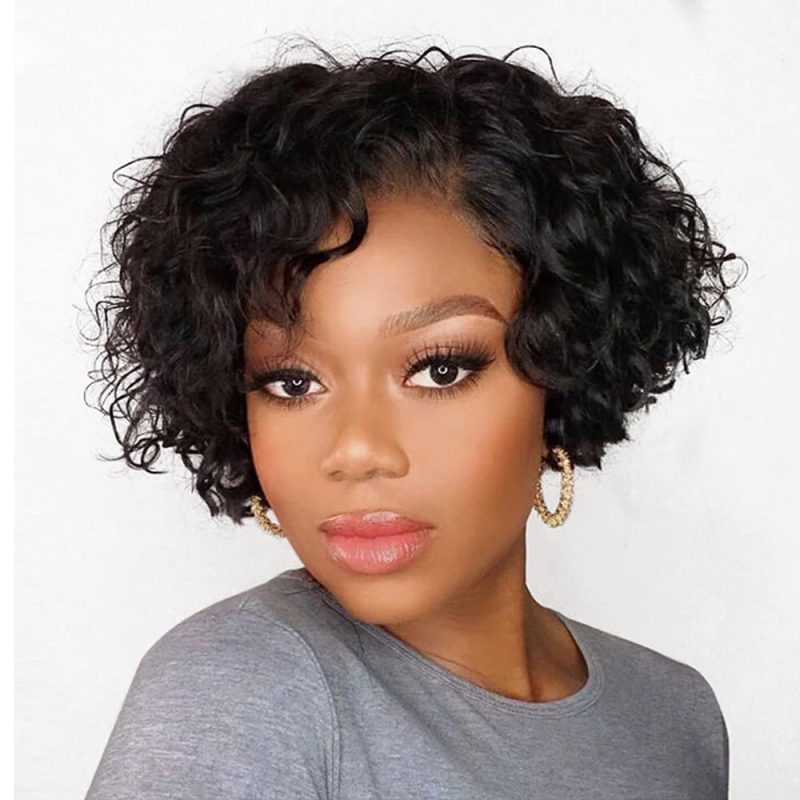 Water Wave Wig Bob Lace Front Wigs For Black Women Pre Plucked Bob Wig1