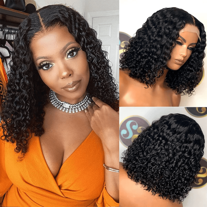 amanda 13 4 lace front bob curly wig pre plucked brazilian curly human hair wigs 150 density short bob wigs remy hair wig lace glueless for women01