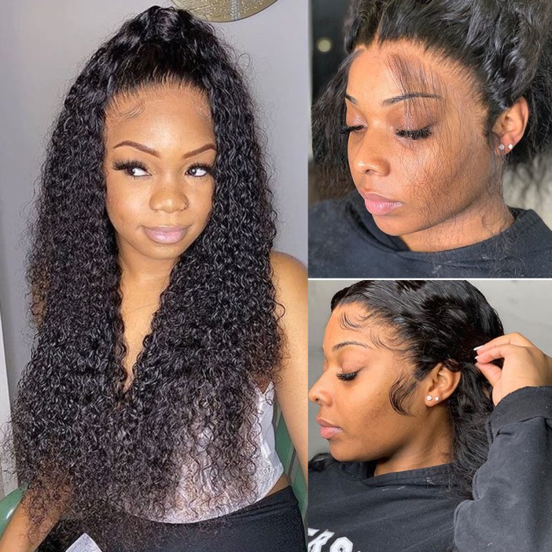 amanda hair 150 density kinky curly 13 4 lace front wig 100 human virgin hair wigs2