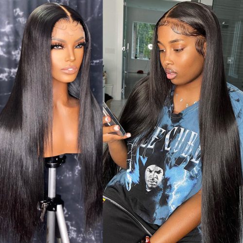 amanda hair hot straight pre plucked hairline 4x4 medium brown lace closure 100 human hair wig 4