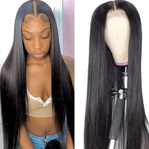 amanda hair straight 4 4 lace closure wigs pre plucked natural hair liner 100 human hair wigs 180 high density 1