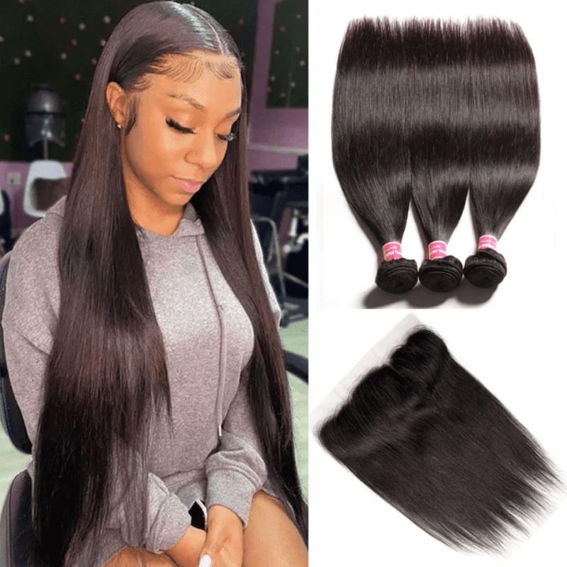 amanda straight hair bundles with closure