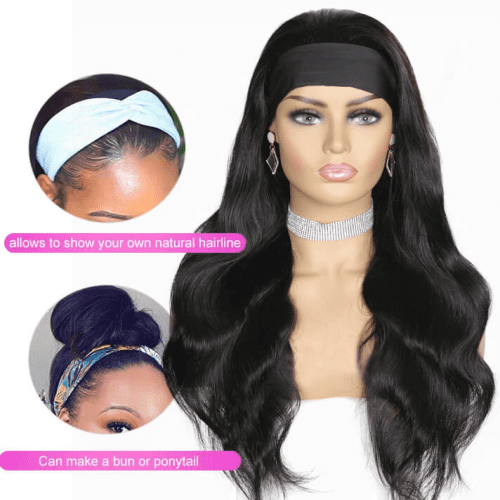 body wave glueless headband wig