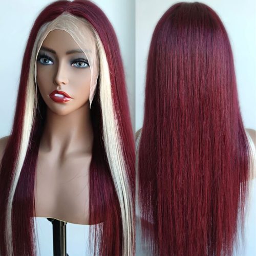 highlightskunkstripelightblondelacefrontwigamandahair 9b8687bf 8206 402b ab6e e9e4e0abc166