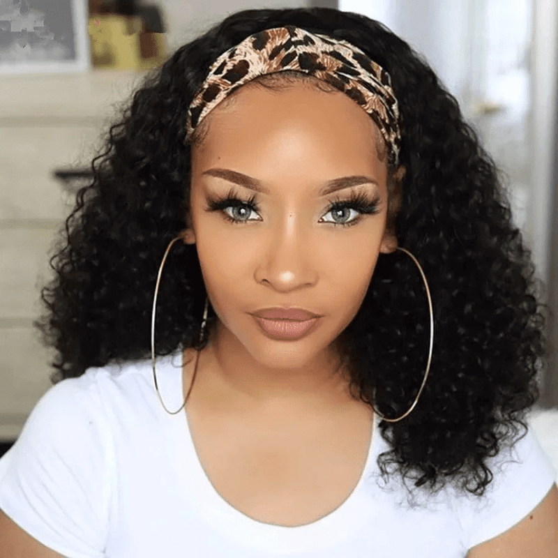 kinky curly headband wigs