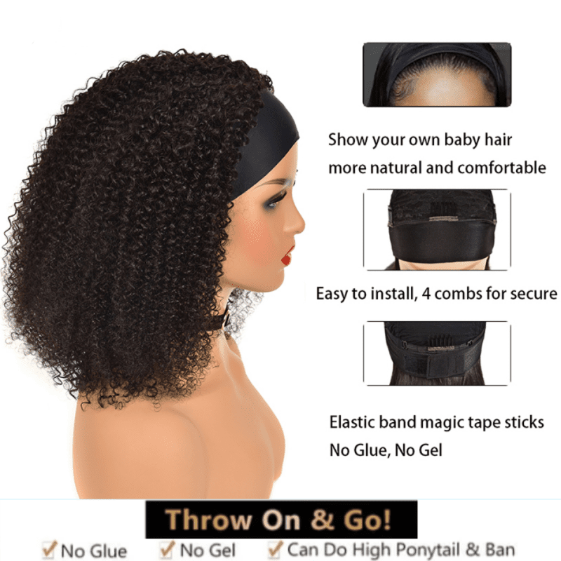 kinky curly headband wigs 2