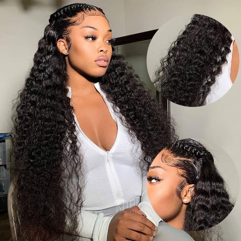 ongSpanishCurlWaveHairUndetectableTransparentLaceBlackHumanHairWigs AmandaHair 2