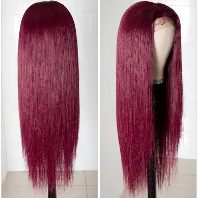 red burgundy hair color 13 4 lace frontal wigs burgundy wig purple burgundy hair for black woman 010403